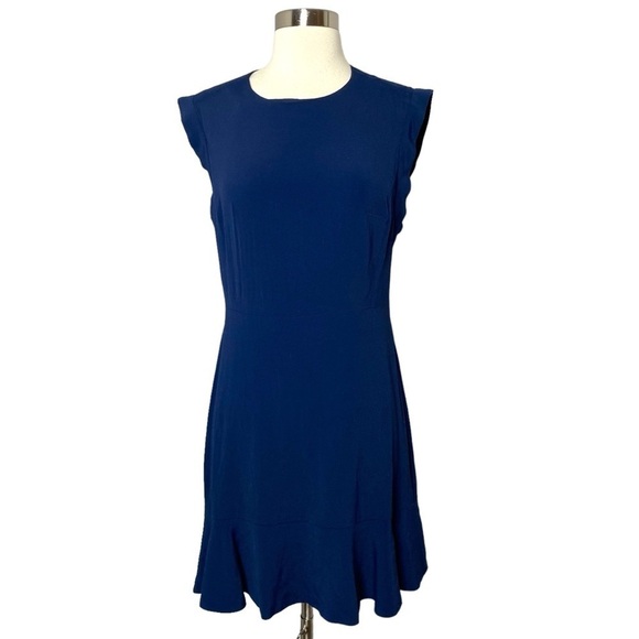 Sandro Paris Navy Blue Cut Out Back Crepe Mini Dress - Picture 2 of 10